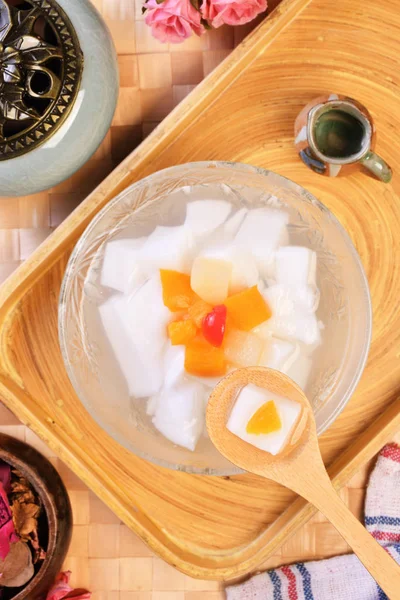 Asian Gourmet Dessert Almond Jelly Almond Junket Almond Tofu — Stock Photo, Image