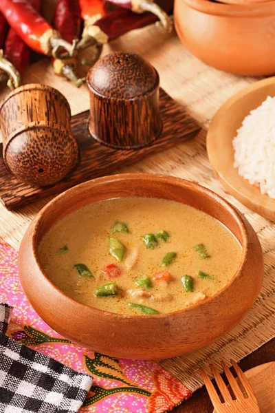 Groene Varkensvlees Curry Thaise Keuken — Stockfoto