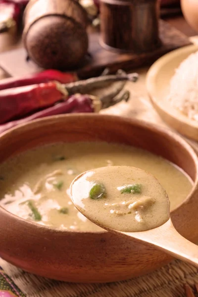 Carne Maiale Verde Curry Cucina Thailandese — Foto Stock