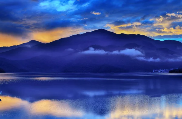 Early Morning Sunrise Famous Sun Moon Lake Nantou Taiwan — Stock Photo, Image