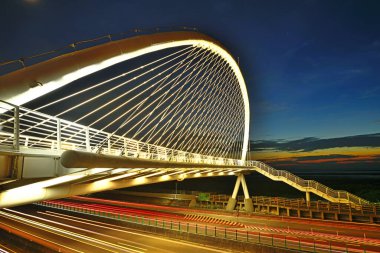 Hsiang-Shan 'daki harp köprüsü, Hsin-Chu Şehri, Tayvan                                                                                                                                                                 