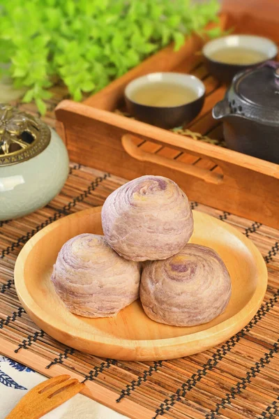 Taiwan Delizioso Dessert Pasticceria Taro — Foto Stock