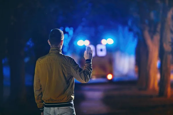 Leaving ambulance car — Stock Photo, Image