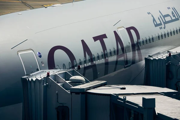 Zürich Zwitserland Augustus 2020 Qatar Airways Airbus 350 900 Taxiën — Stockfoto