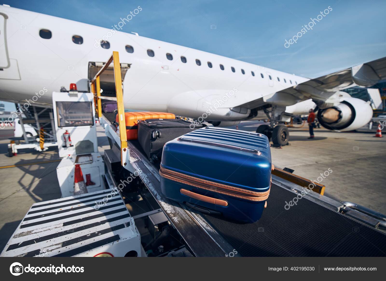 Plane Cargo Luggage Preparation Flight Loading Luggage Airplane