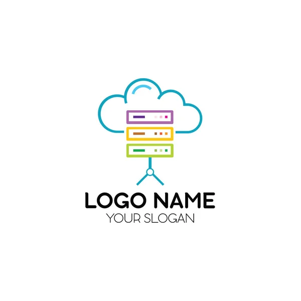 Cloud Server Design Logotipo — Vetor de Stock
