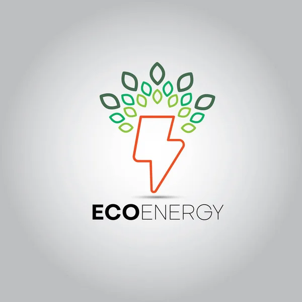 Αστραπή Eco Φύλλο Λογότυπο — Διανυσματικό Αρχείο