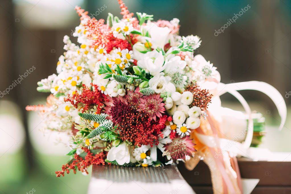 bouquet of fresh flowers in the sunlight