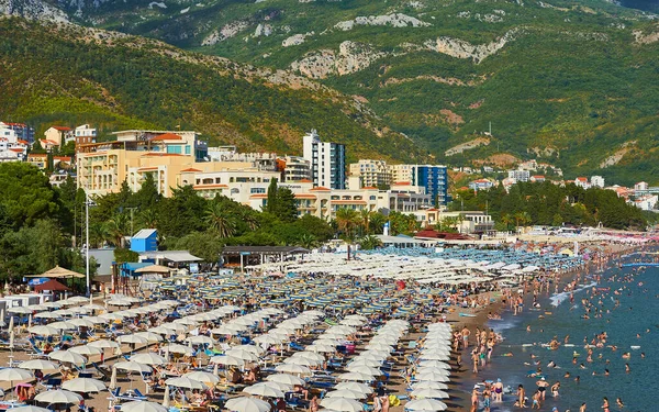 Montenegro Becici Agosto 2017 Popular Playa Del Complejo Becici Está — Foto de Stock