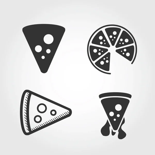 Pizza Pictogram Platte Ontwerp Vector Eps — Stockvector