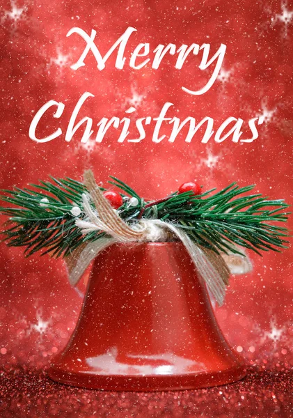 圣诞钟 闪闪发光的波克脱脂装饰与圣诞钟 — 图库照片