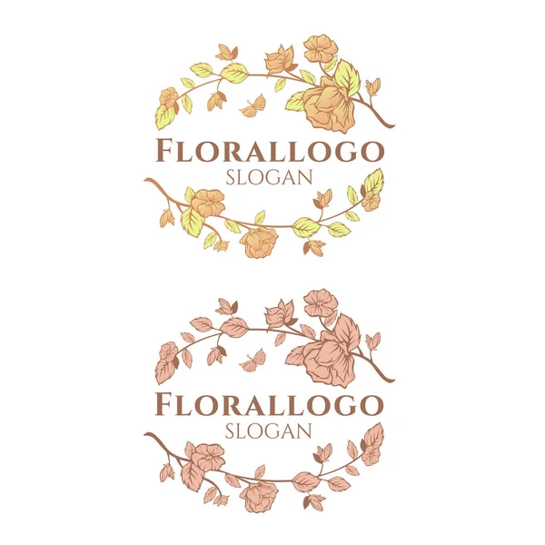 Pastello Logo Floreale — Vettoriale Stock