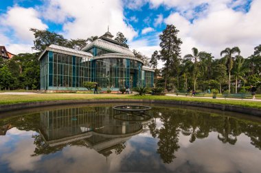 Petropolis, Brezilya - 24 Mayıs 2018: cam ve çelik Crystal Palace 