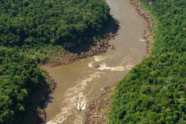 Tropikal yağmur ormanlarında Nehri'nin havadan görünümü