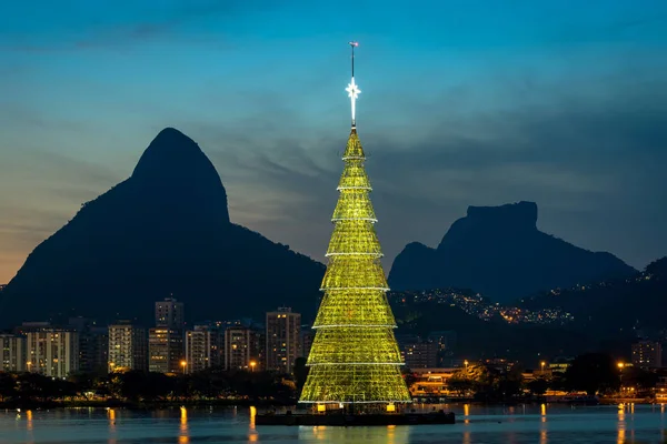 Рио Жанейро Бразилия Декабря 2018 Года Рождество Центре Лагуны Родриго — стоковое фото
