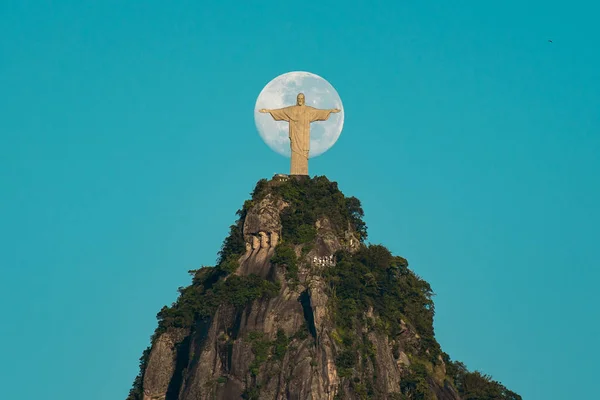 Rio Janeiro Brazilië Mei 2019 Christus Verlosser Standbeeld Top Van — Stockfoto