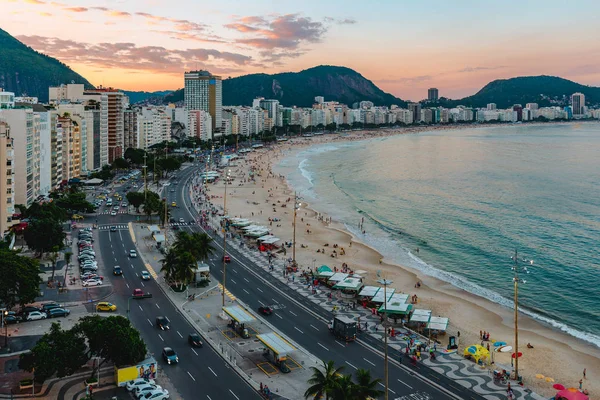 Vista Panorámica Playa Copacabana Ciudad Río Janeiro Brasil —  Fotos de Stock
