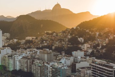 Yüksek açı görünümü, Copacabana Plajı, Rio de Janeiro şehri, Brezilya
