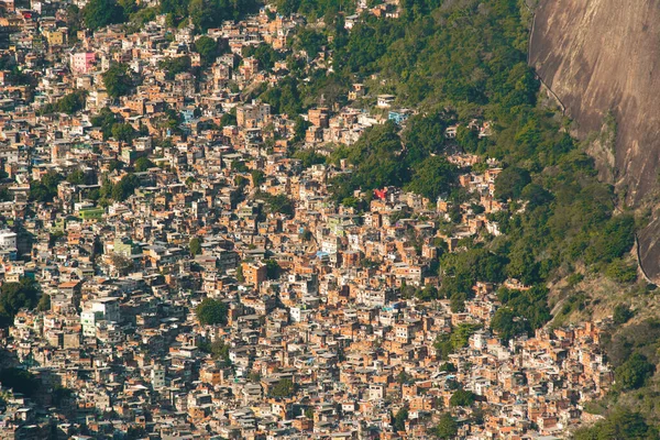 Αεροφωτογραφία Της Favela Rocinha Στο Ρίο Ντε Τζανέιρο Οποία Έχει — Φωτογραφία Αρχείου