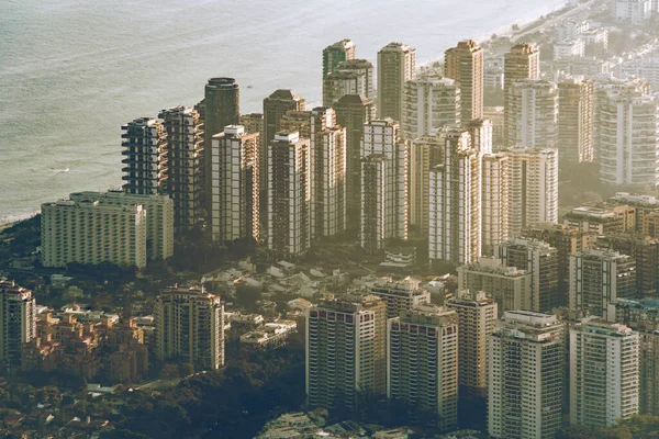 Veduta Aerea Condomini Vicino Alla Spiaggia Nel Quartiere Barra Tijuca — Foto Stock