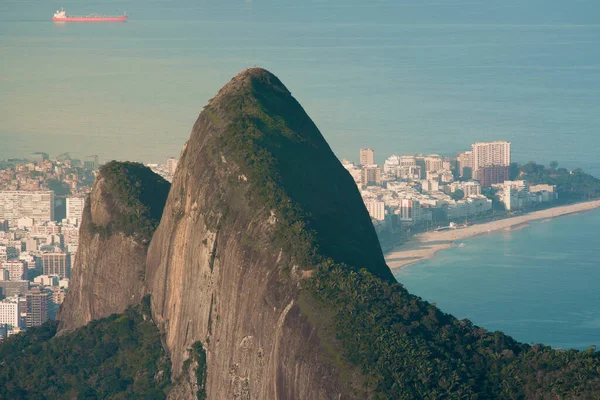 Twee Broers Berg Ipanema Beach Erachter Rio Janeiro Brazilië — Stockfoto