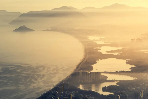 Αεροφωτογραφία Της Ακτής Του Ρίο Ντε Τζανέιρο Πολλές Λίμνες Στο — Φωτογραφία Αρχείου
