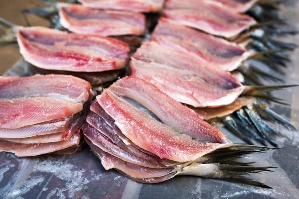 Fresh Clean Open Raw Sardines Fish Market — Stock Photo, Image