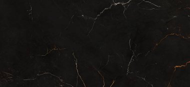 Sarı damarlı siyah mermer arka plan. Doğal mermer dokusu, koyu kahverengi mermer arkaplan