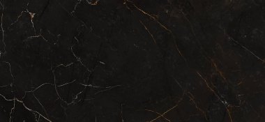 Sarı damarlı siyah mermer arka plan. Doğal mermer dokusu, koyu kahverengi mermer arkaplan