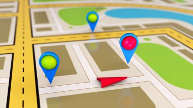 GPS navigasyon ve seyahat şehir haritası