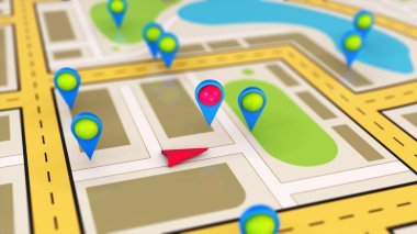 GPS navigasyon ve seyahat şehir haritası