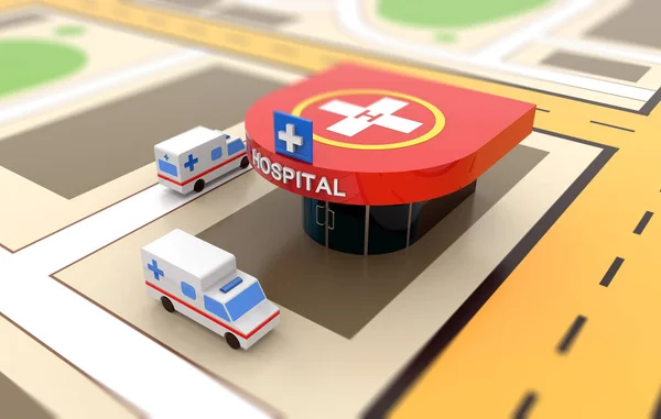 Emergency Ambulance Transport Heliport Concept — Stock Photo, Image