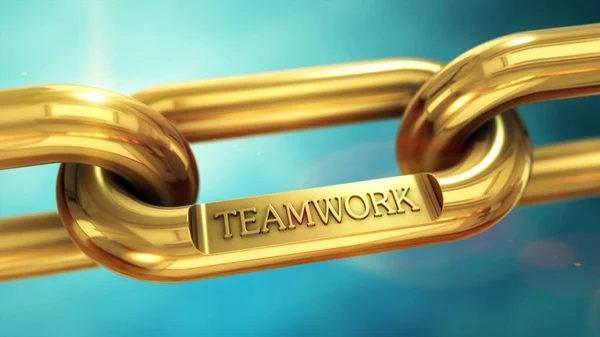 Teamwork Als Symbool Gouden Ketting Samen Werken Aan Succes — Stockfoto