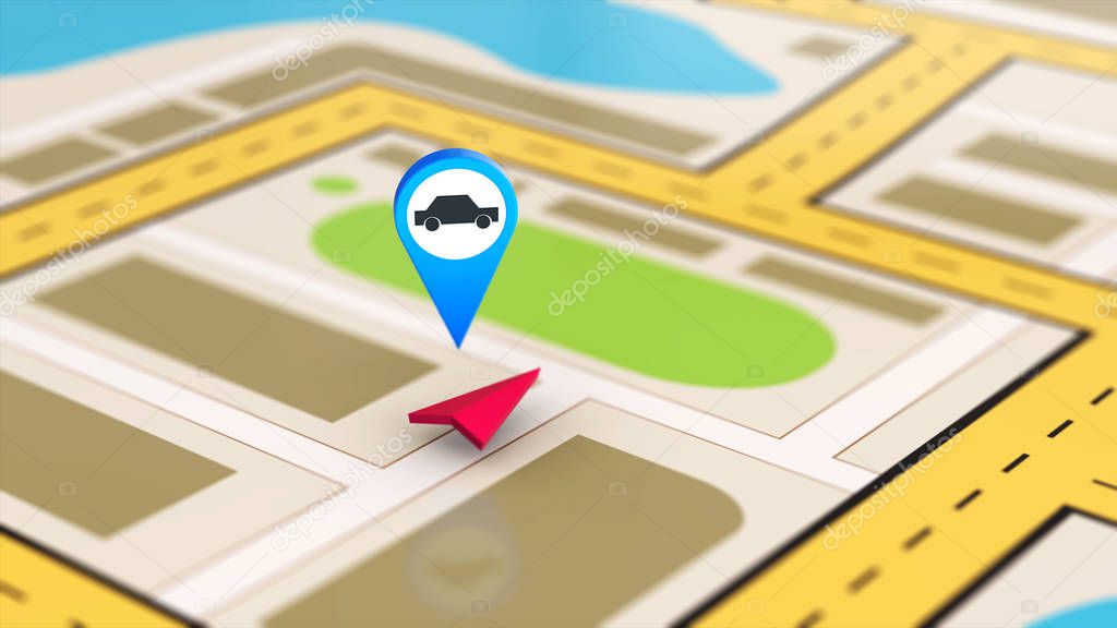 Car service and navigation map