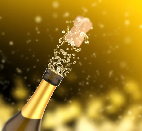 Close Champagne Blast Celebration Toast — Stock Photo, Image