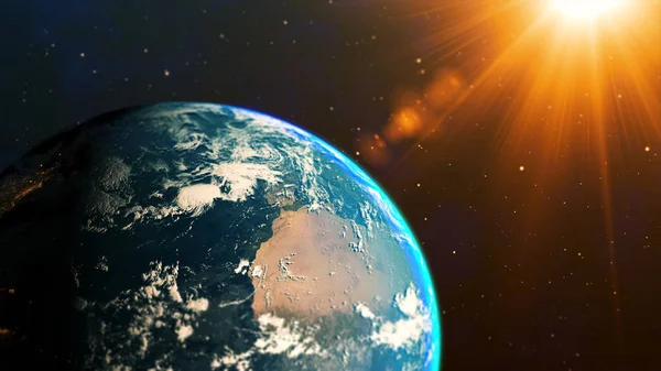 Vuelo Espacial Sobre Planeta Tierra Concepto — Foto de Stock