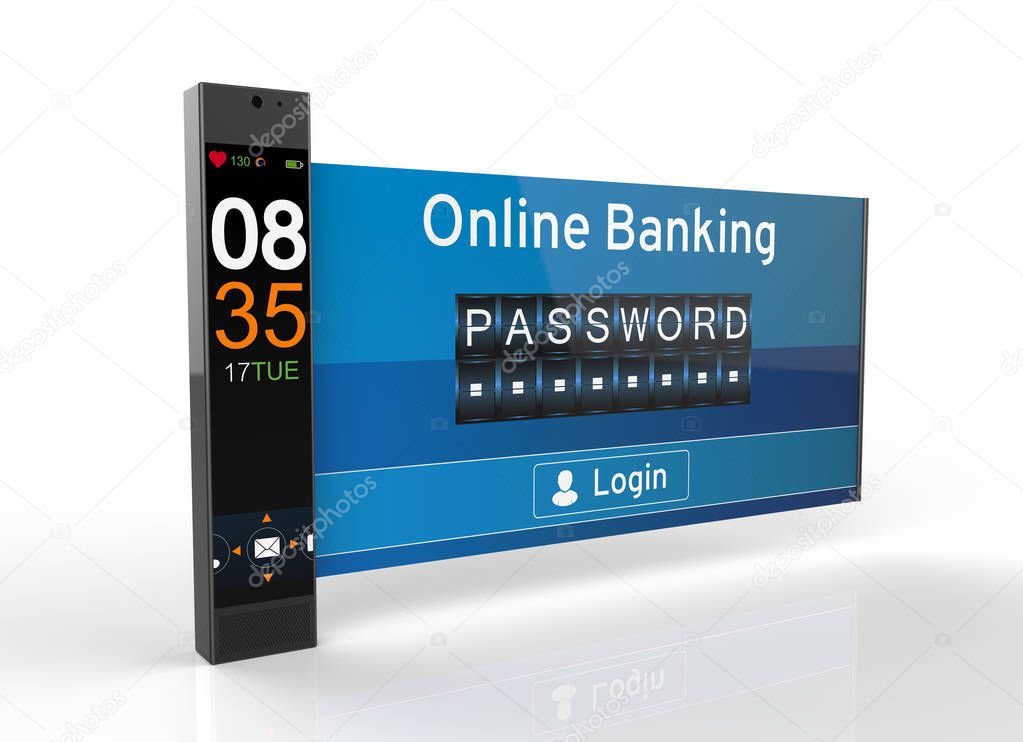 Online Banking in Modern Smartphone, Future technology Concept