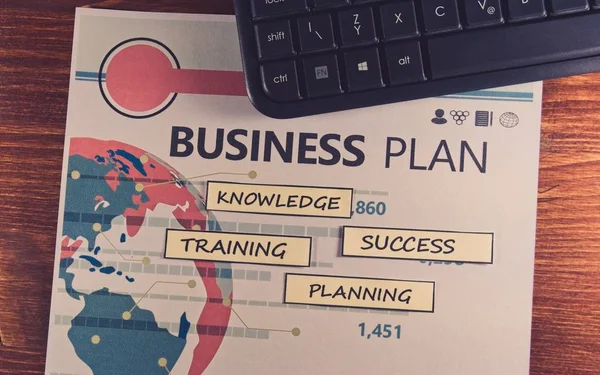 Businessplan Met Diagrammen Grafieken — Stockfoto