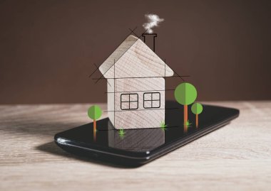 Ahşap ev kavramı modern yaşam projesi