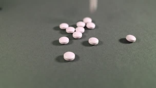 Spilled Pink Pills Prescribed Doctor Table Video — Stock Video