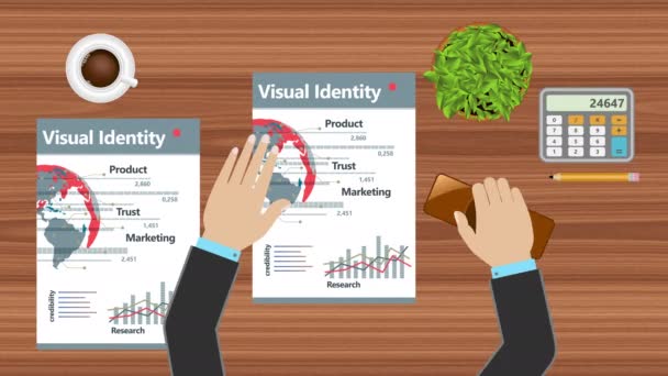 Identidad Visual Construcción Marca Para Éxito Concepto Animación — Vídeo de stock