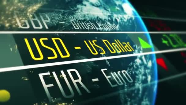 Taxa Câmbio Dólar Dos Estados Unidos Animação — Vídeo de Stock
