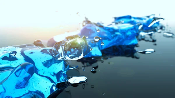 Šplouchání modré vody se světlými odlemi pozadí — Stock fotografie