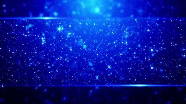 Blau Verschwommener Weihnachtlicher Hintergrund Mit Glitzerndem Schnee Uhd Schleifenanimation — Stockvideo