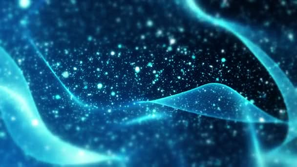 Blue Blurred Christmas Background Sparkling Snow Uhd Animation — Stock Video