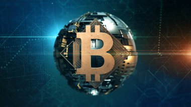 Bitcoin sanal kripto para yatırım finansal sembolü