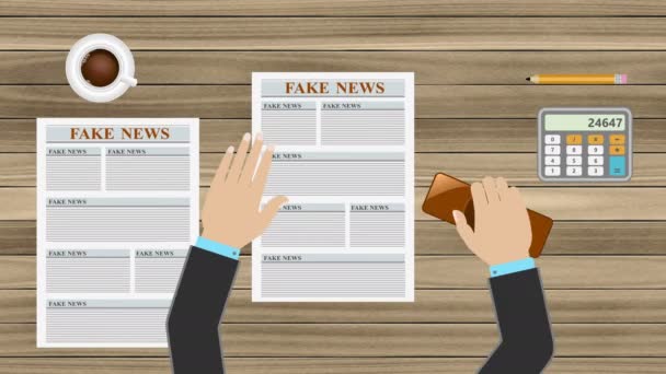 Censura Fake News Censore Rifiuta Notizie Menzognere Nei Media Animazione — Video Stock