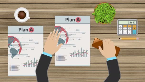 Empresário Mudou Plano Negócios Para — Vídeo de Stock