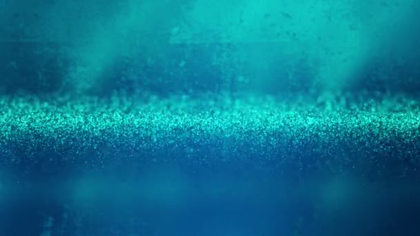 Flow Blue Scintillant Particules Gelées Sur Fond Glacé Vidéo Boucle — Video