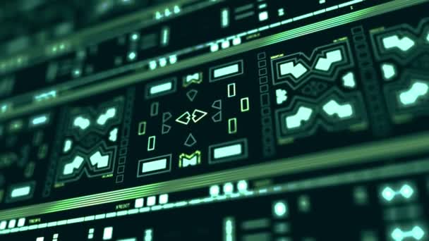Technischer Animierter Hintergrund Mit Daten Abstrakte Geometrische Muster Als Kaleidoskopschleife — Stockvideo